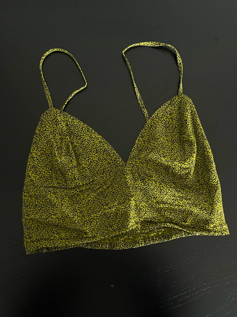 Green Dotted crop top with Spaghetti Straps